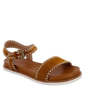 New Mia Amore Stitch Sofee Faux Leather Flat Sandal size 10